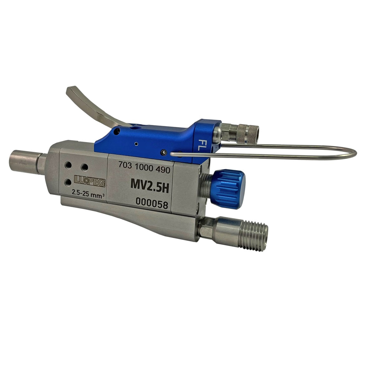 Das Handdosierventil der Serie MV25 ermöglicht eine einfache Handhabung und reprodzierbare Dosiermengen von 2,5 mm³ bis 25 mm³. 